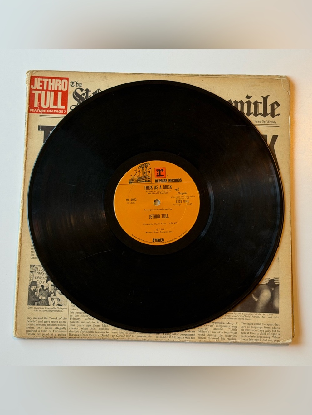 Jethro Tull Thick As A Brick Newspaper Reprise MS 2072 US 1st Press 1972 - Picture 7 of 16